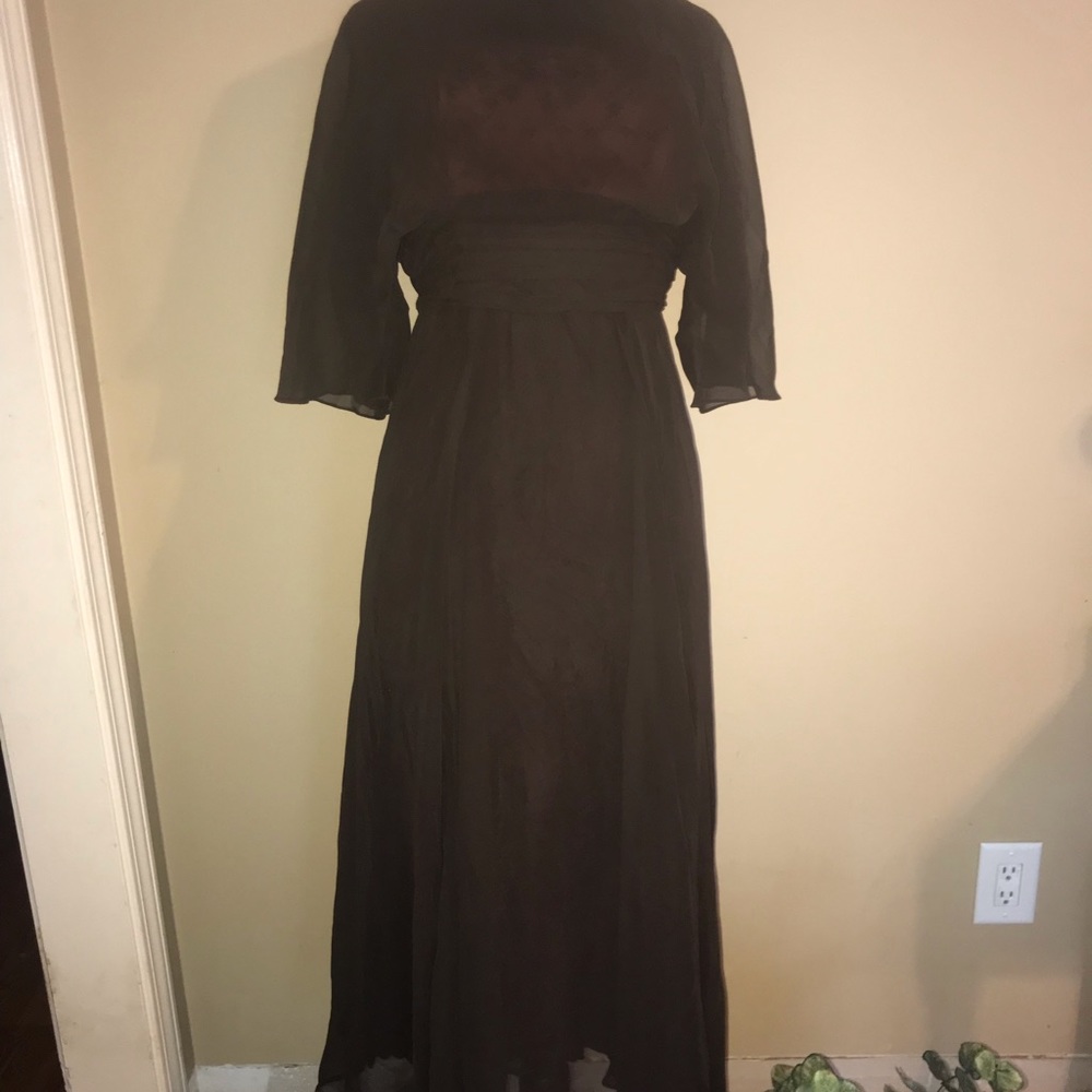 Vintage Miss Elliette Brown Chiffon Dress